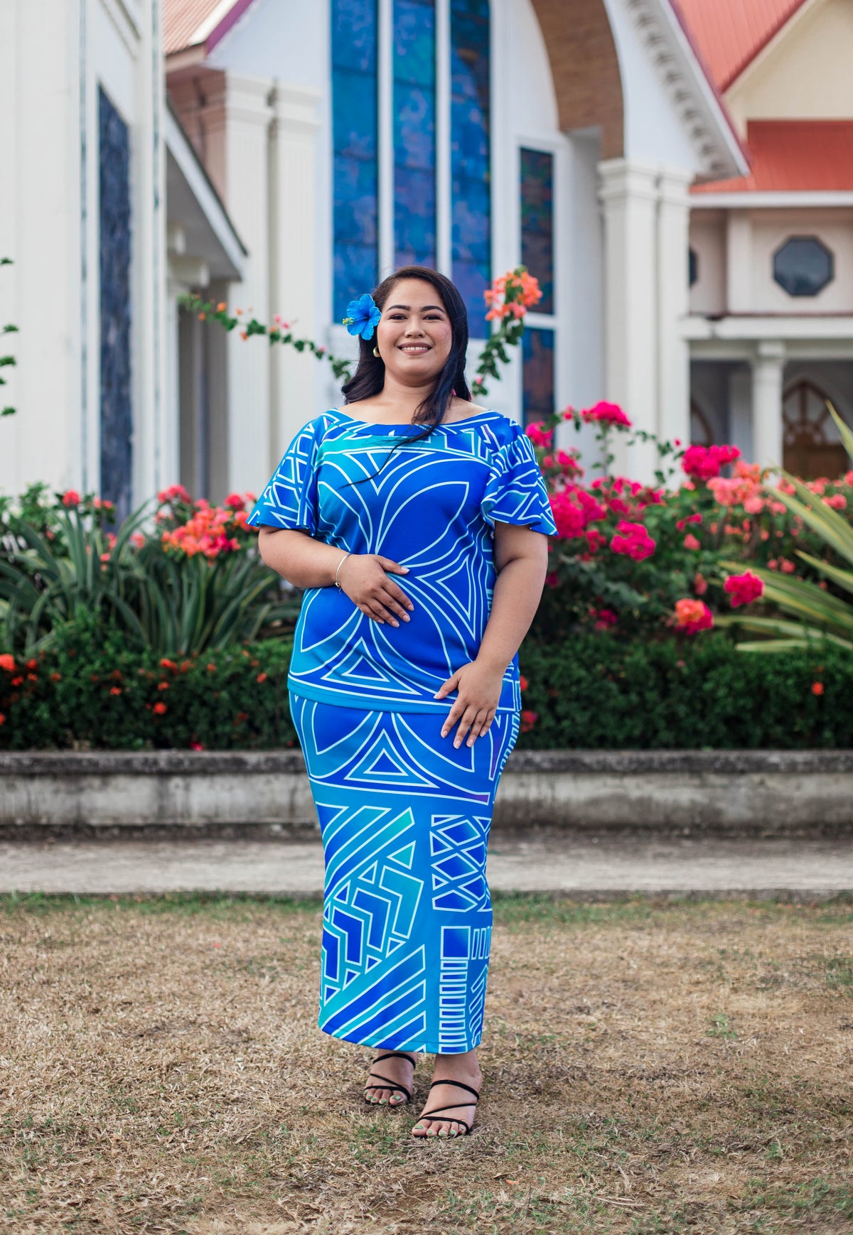 Lisi Puletasi Set Tropical Azure