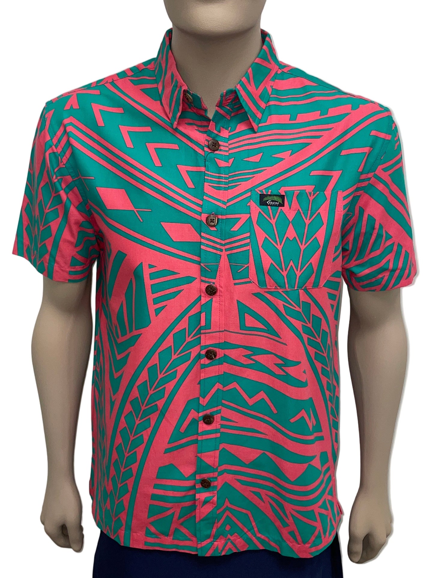 Eveni Pacific Men's Classic Elei Shirt - Forbes Teal