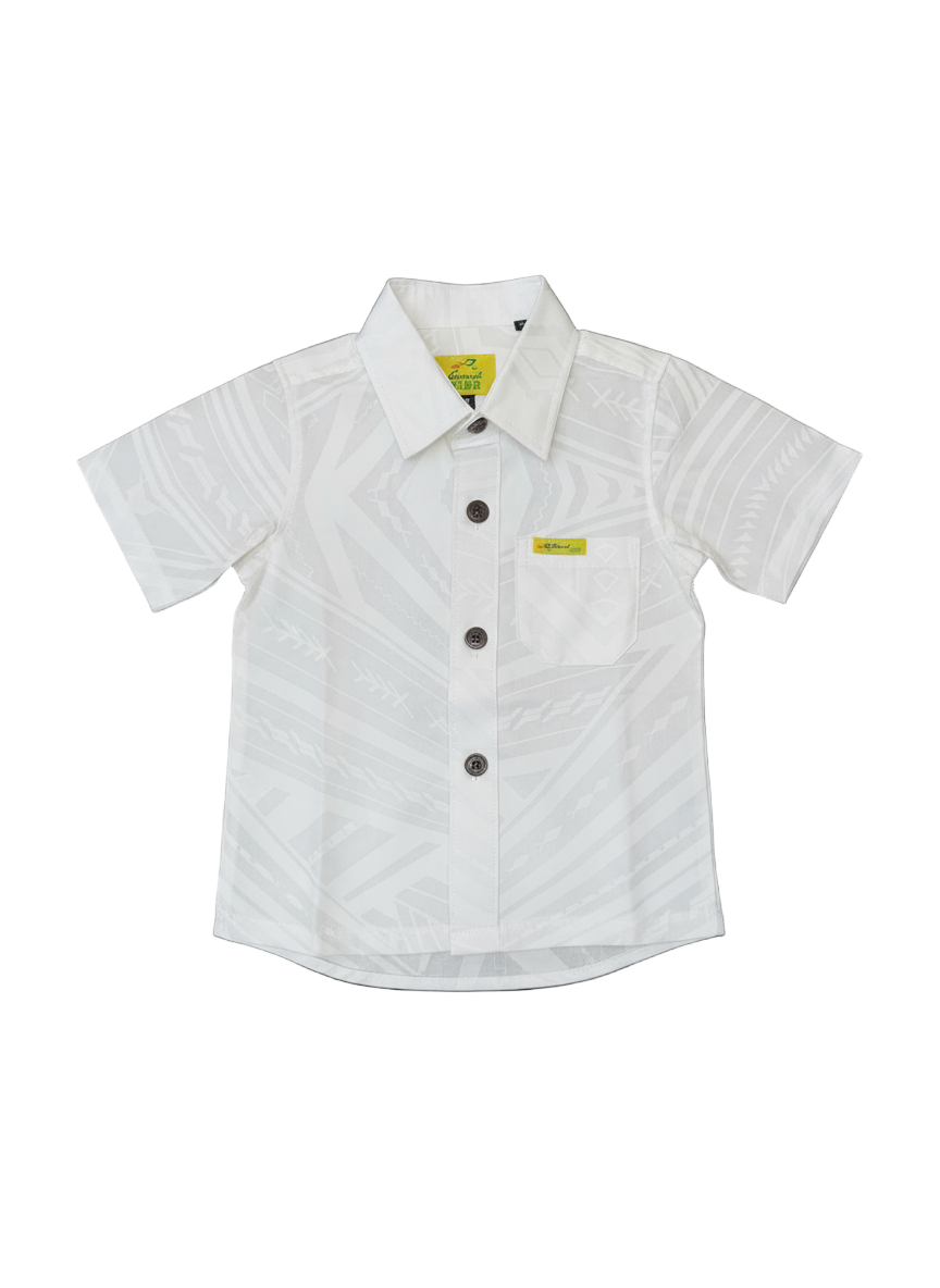 Eveni Pacific Boys Classic Elei Shirt - Sun Purple/White