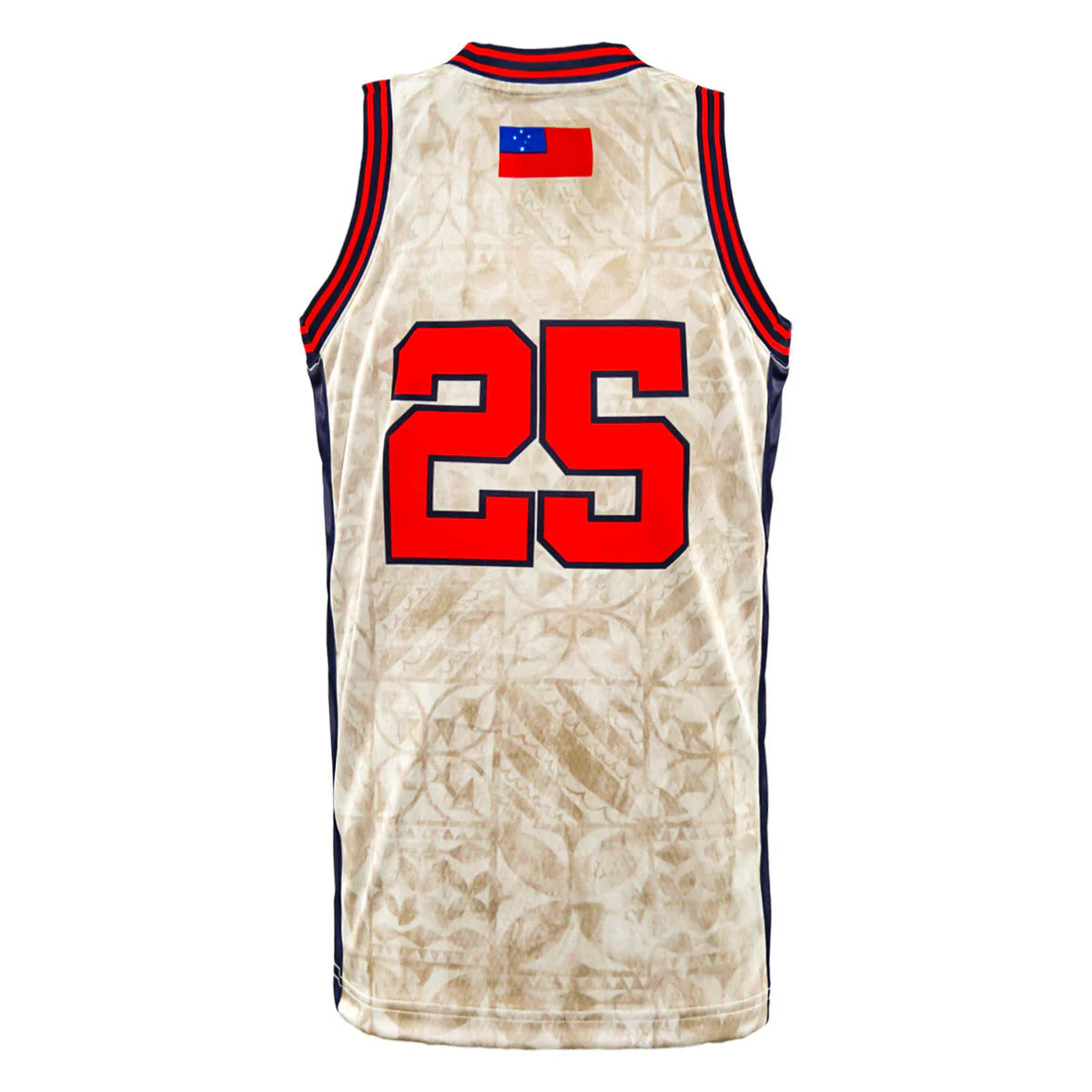 2025 Toa Samoa Rugby League Men's Basketball Singlet Beige/Navy