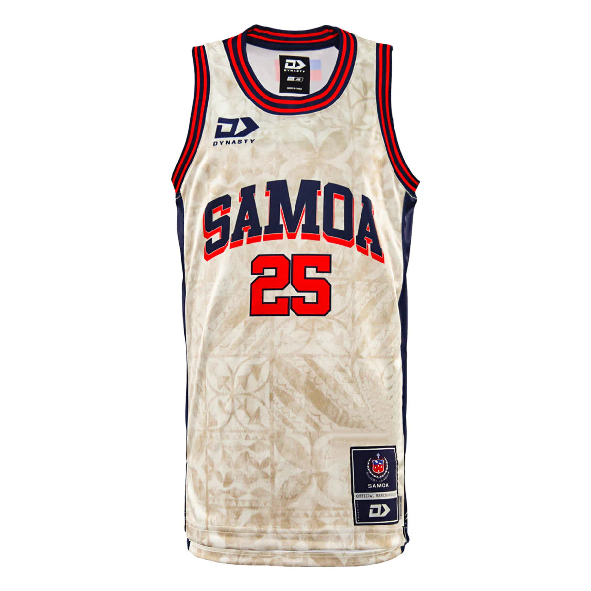 2025 Toa Samoa Rugby League Men's Basketball Singlet Beige/Navy