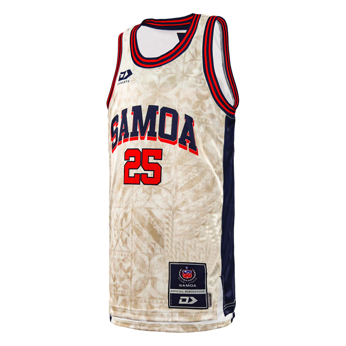 2025 Toa Samoa Rugby League Men's Basketball Singlet Beige/Navy