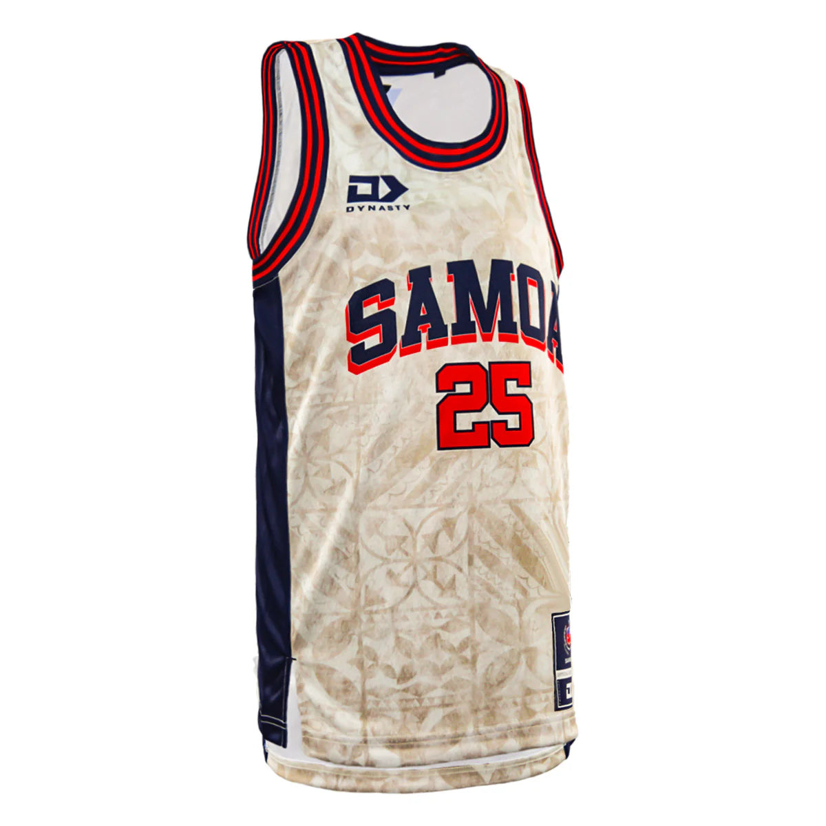 2025 Toa Samoa Rugby League Men's Basketball Singlet Beige/Navy
