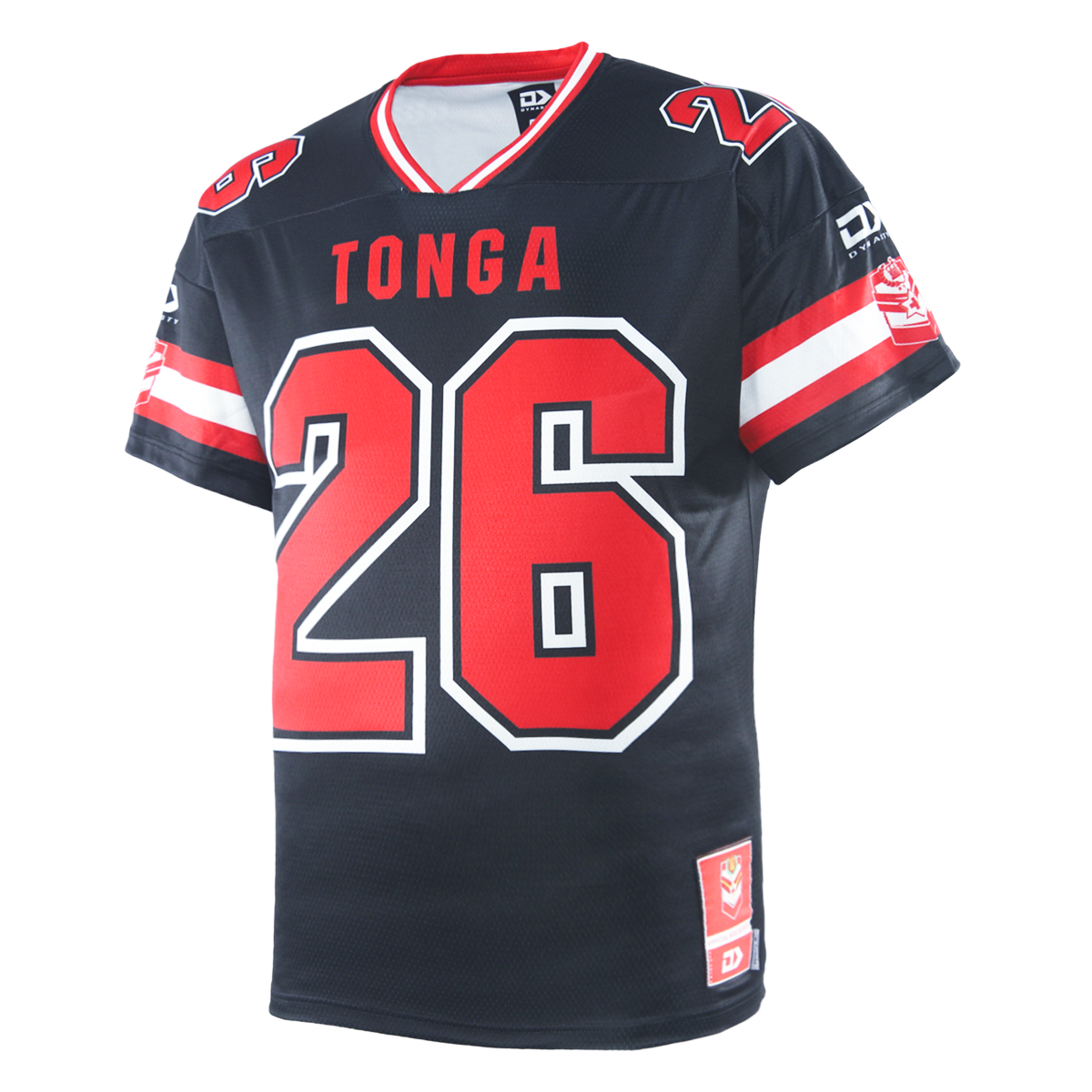 Tonga Rugby League Adults Gridiron Tee - Black
