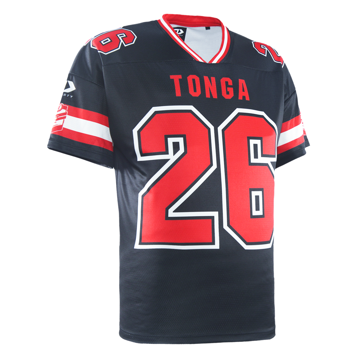 Tonga Rugby League Adults Gridiron Tee - Black