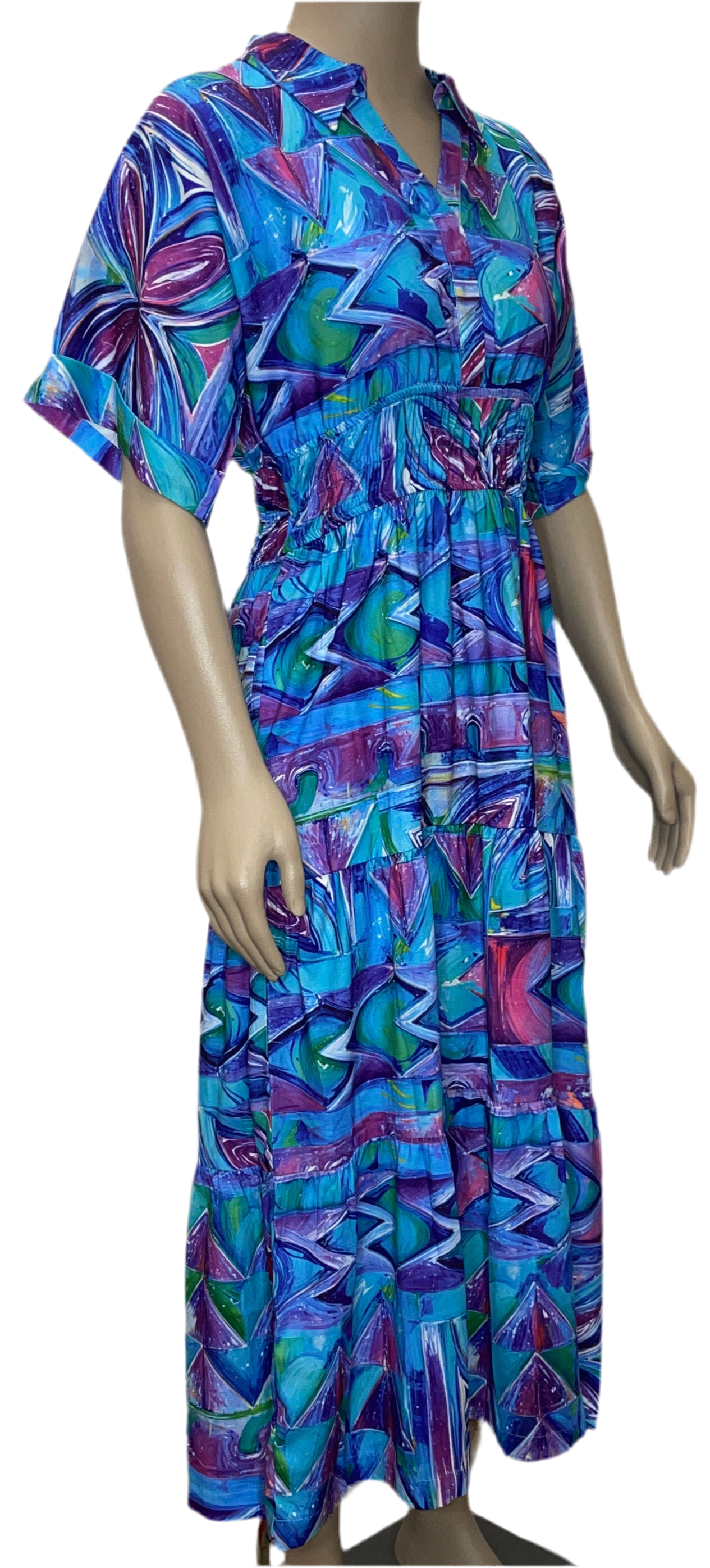 KP LD Dress Suia Coral Coast Splash