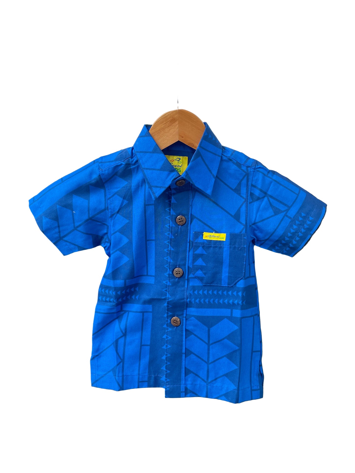 Eveni Pacific Boys Classic Elei Shirt - Lyrical Blue