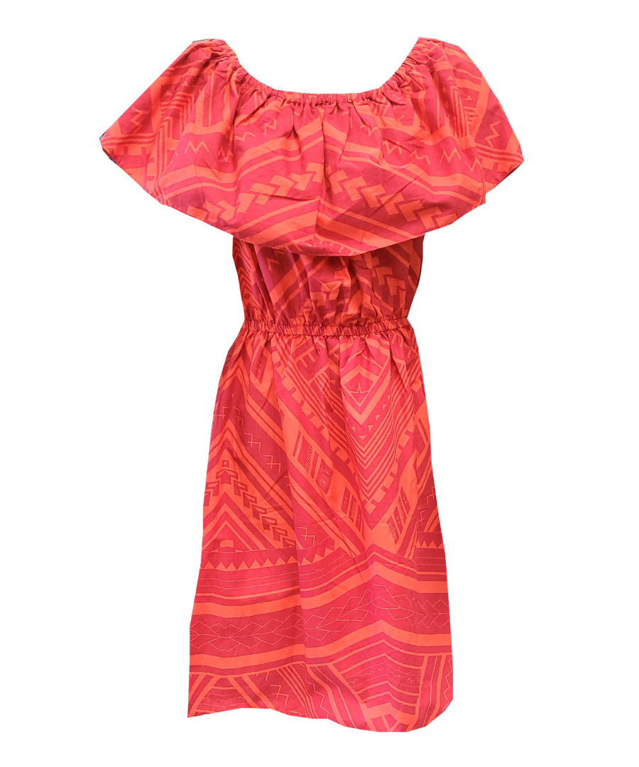 Eveni Pacific Ladies Bardot Dress - Red Fou