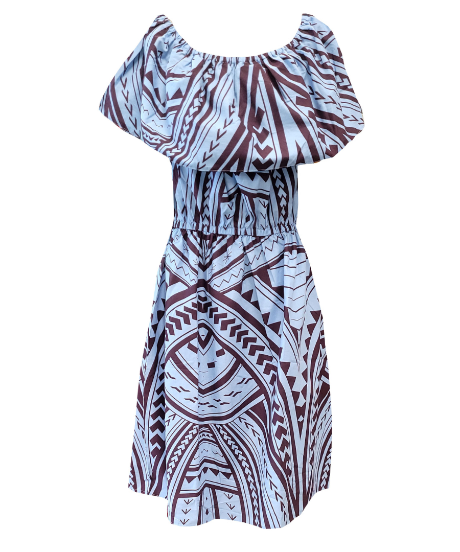 Eveni Pacific Ladies Bardot Dress - Crypt Blue