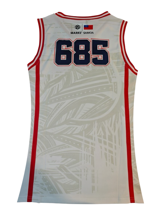 MKS Men's Basketball Jersey 18 Upolu White