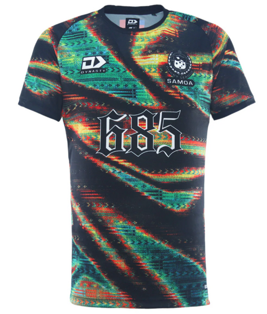 2025 Toa Samoa Rugby League Men's Captains Run Tee Black