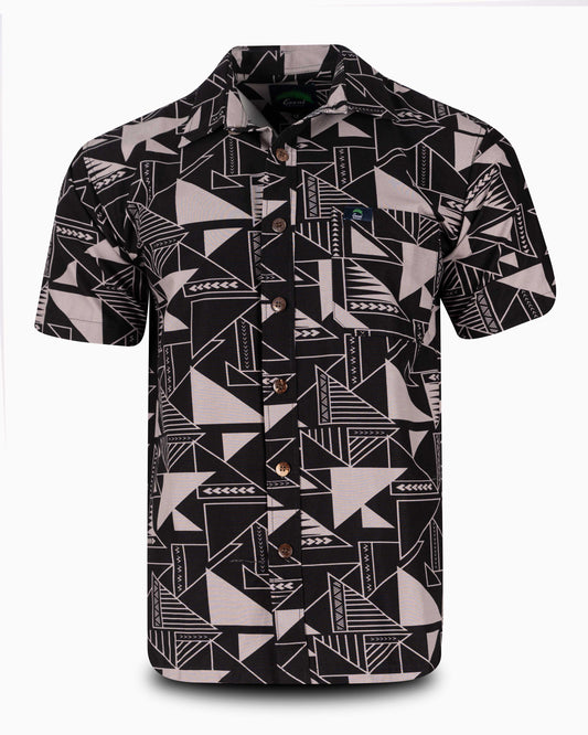 Eveni Pacific Men's Classic Elei Shirt - Beret Black