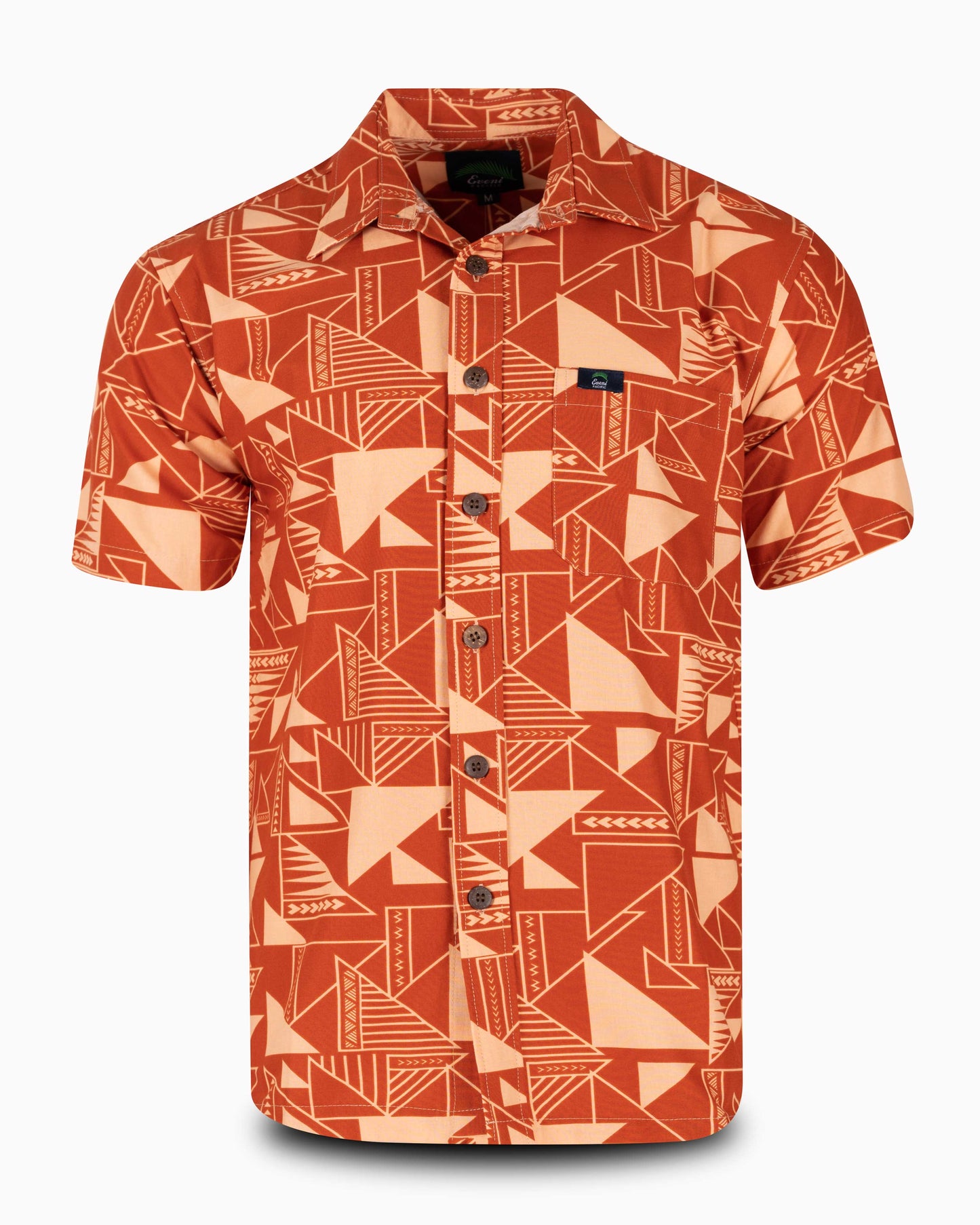 Eveni Pacific Men's Classic Elei Shirt - Runway Terracotta