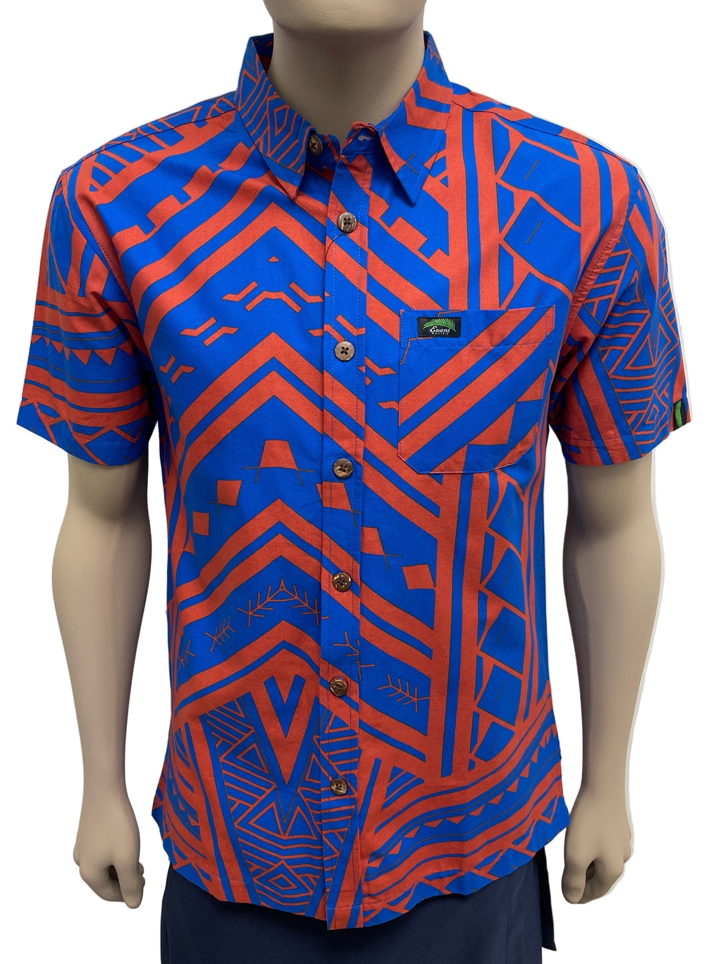 Eveni Pacific Men's Classic Elei Shirt - Regal Ruby