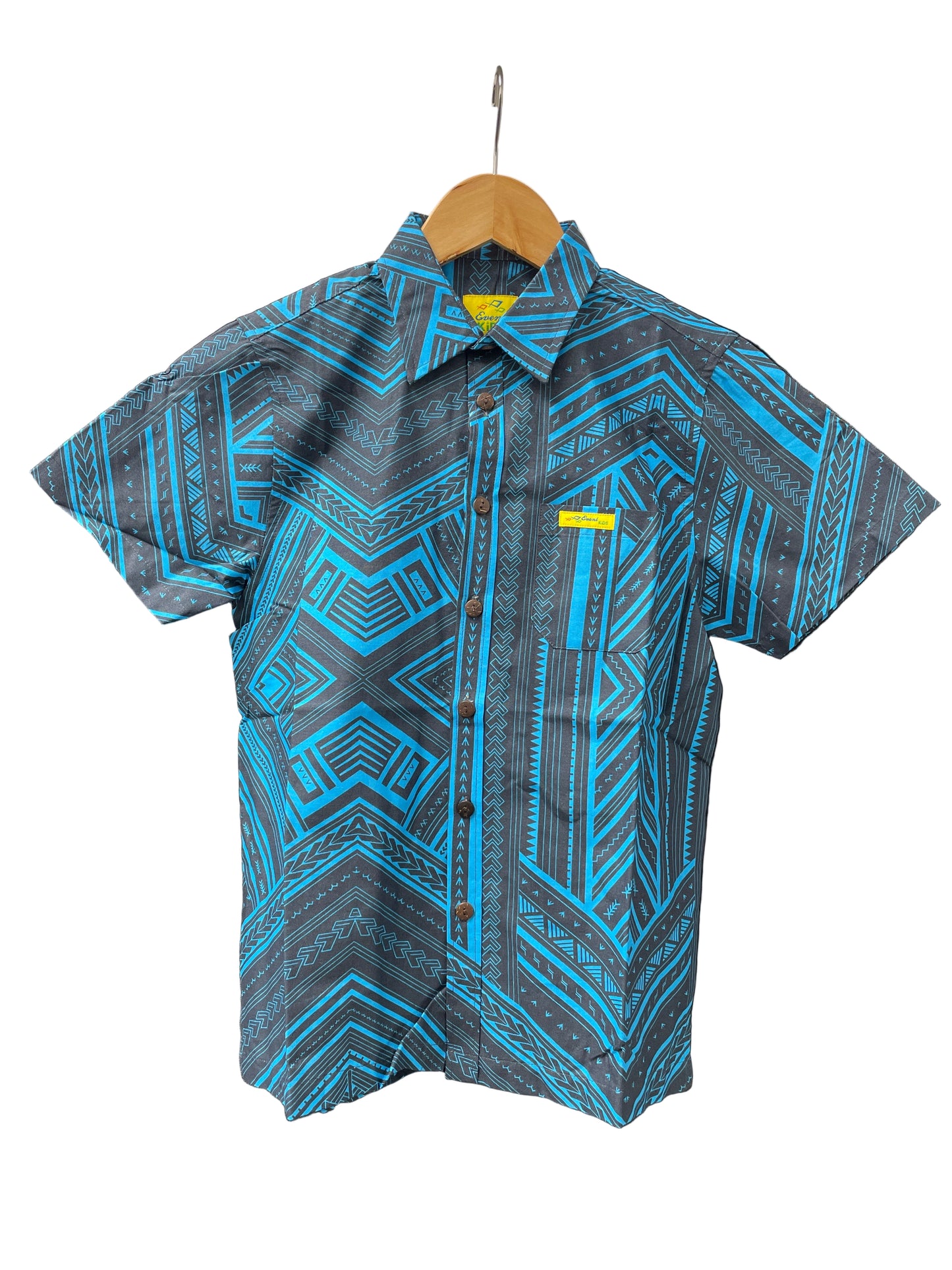 Eveni Pacific Boys Classic Elei Shirt - Peri Black