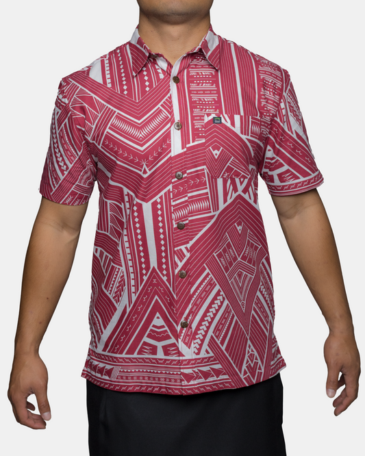 Eveni Pacific Men's Classic Elei Shirt - Risky Red