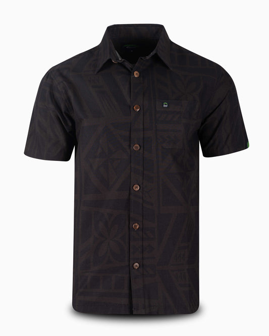 Eveni Pacific Men's Classic Elei Shirt - Iron Black