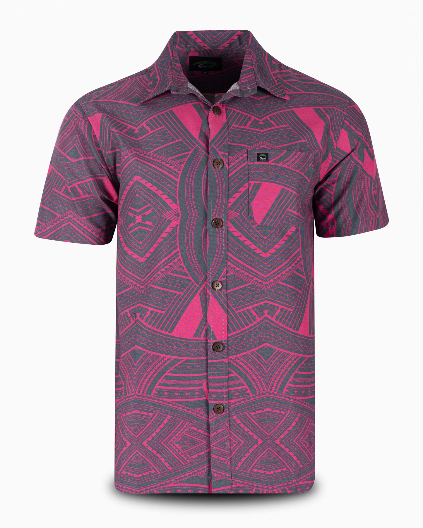 Eveni Pacific Men's Classic Elei Shirt - Bird Pink