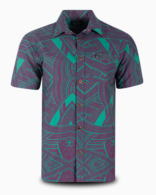 Eveni Pacific Men's Classic Elei Shirt - Turtle Purple