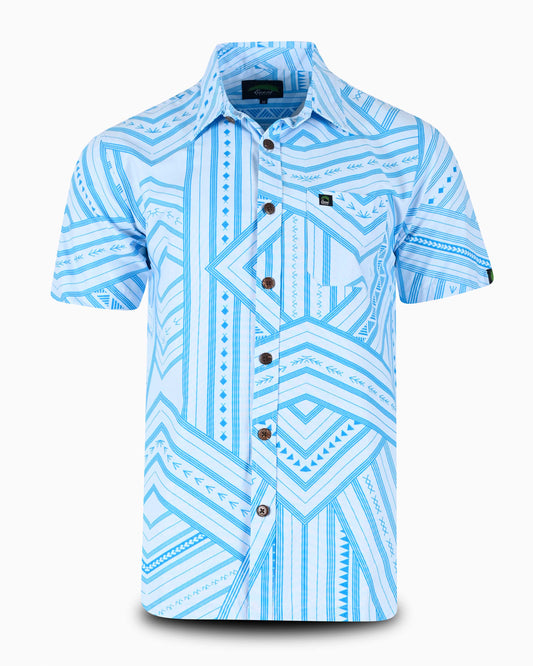 Eveni Pacific Men's Classic Elei Shirt - Perk Blue