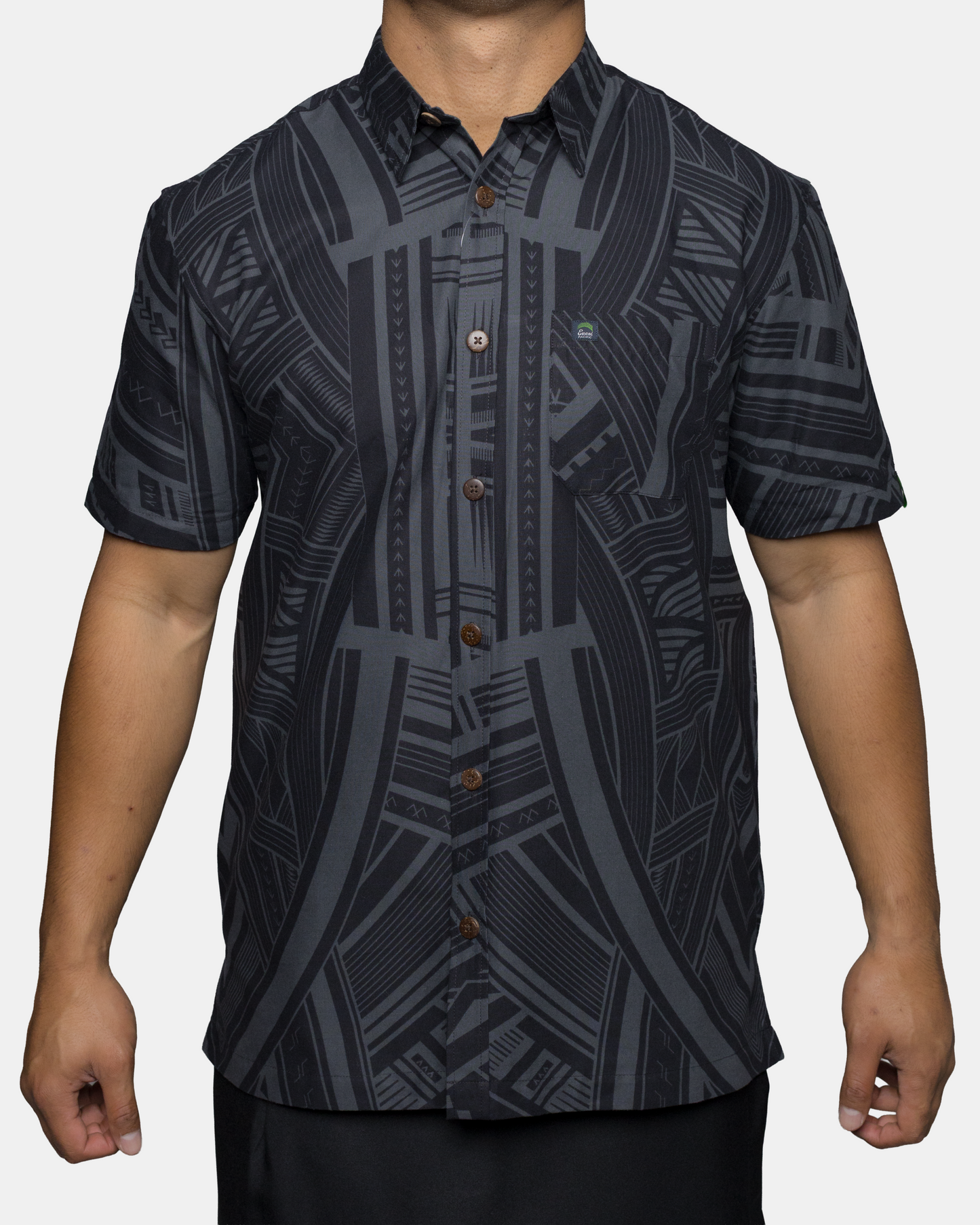 Eveni Pacific Men's Classic Elei Shirt - Chino Black