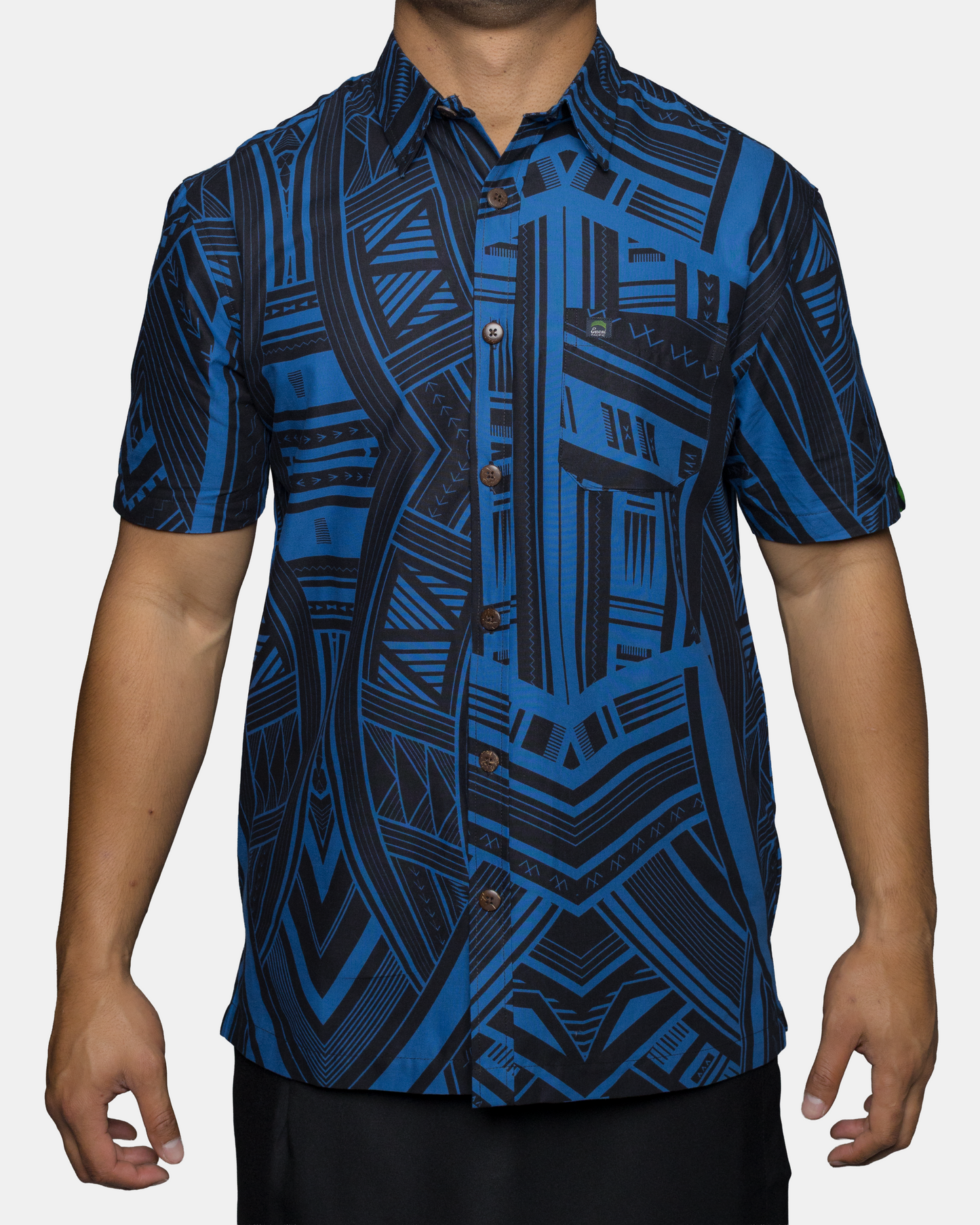 Eveni Pacific Men's Classic Elei Shirt - Ebony Blue