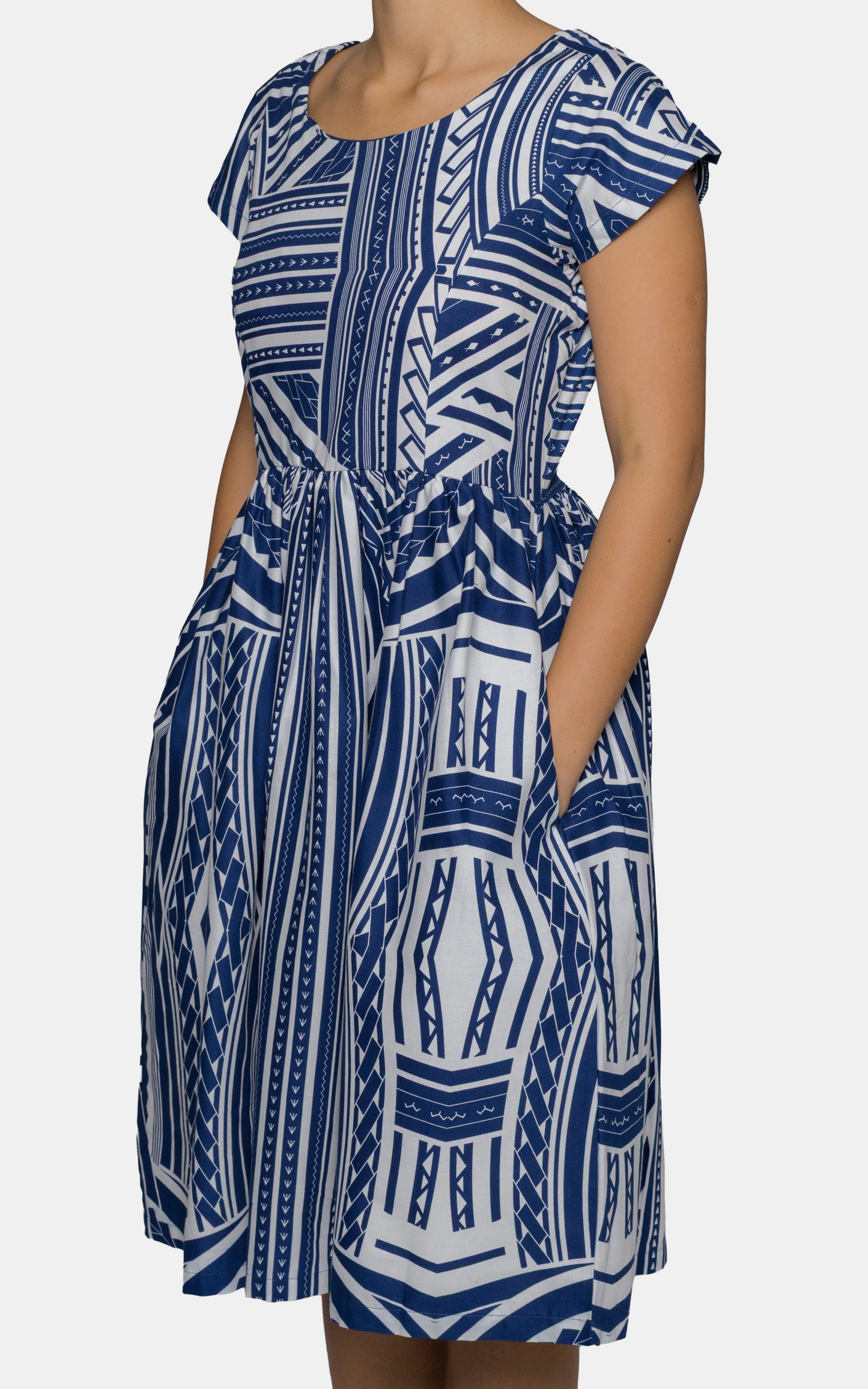 EP LADIES MIDI DRESS NAVY CART
