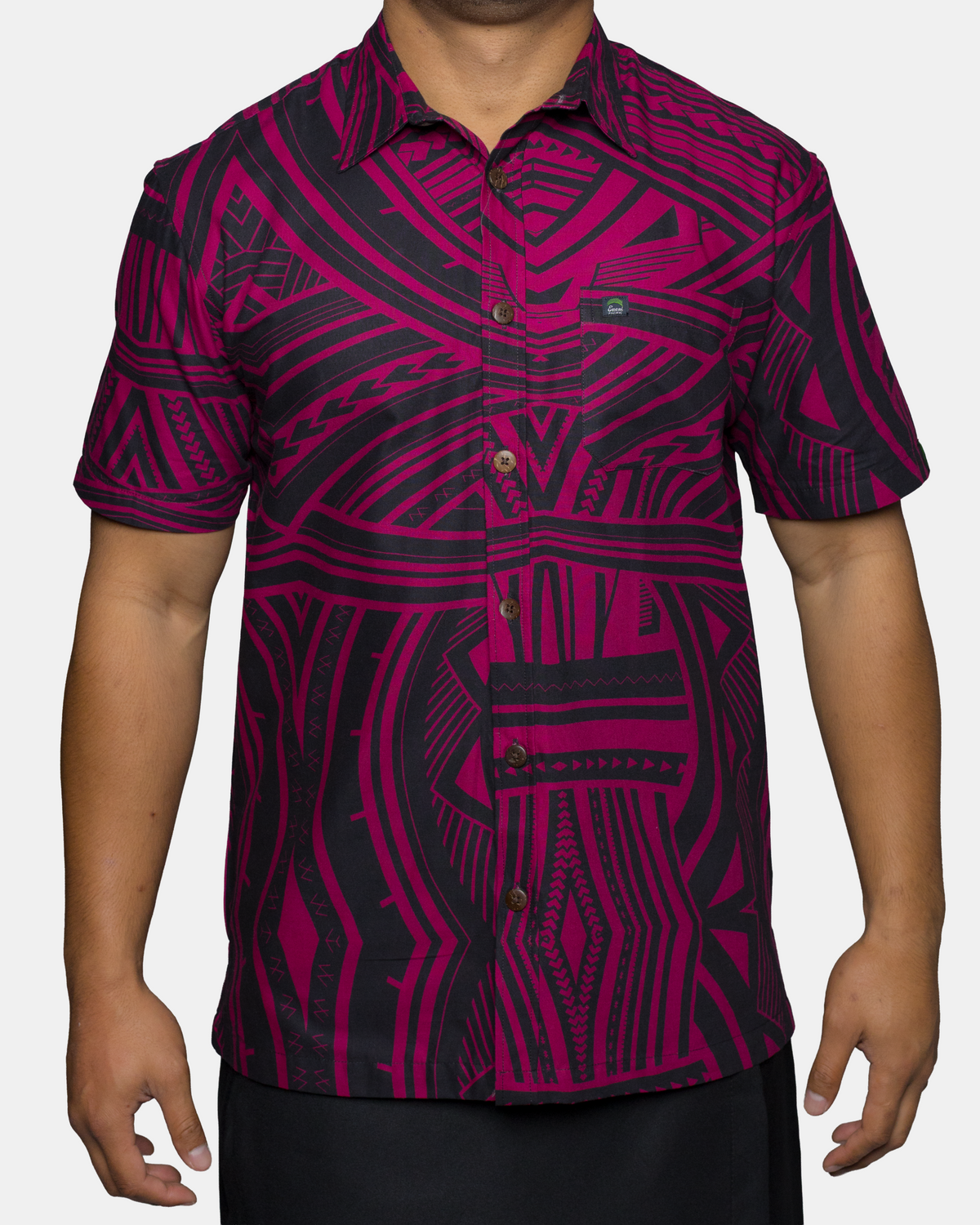 Eveni Pacific Men's Classic Elei Shirt - Peony Pink
