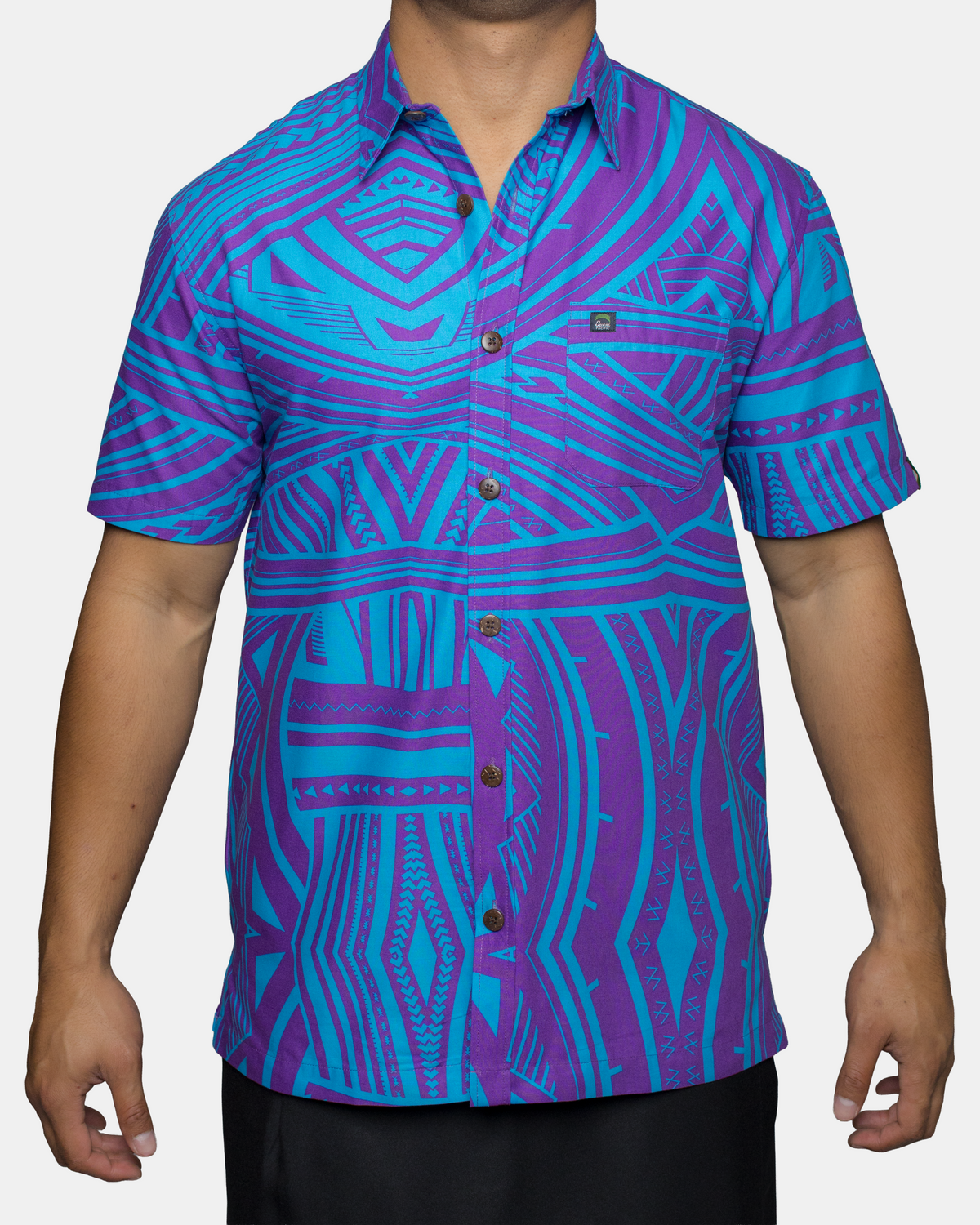 Eveni Pacific Men's Classic Elei Shirt - Orchid Purple