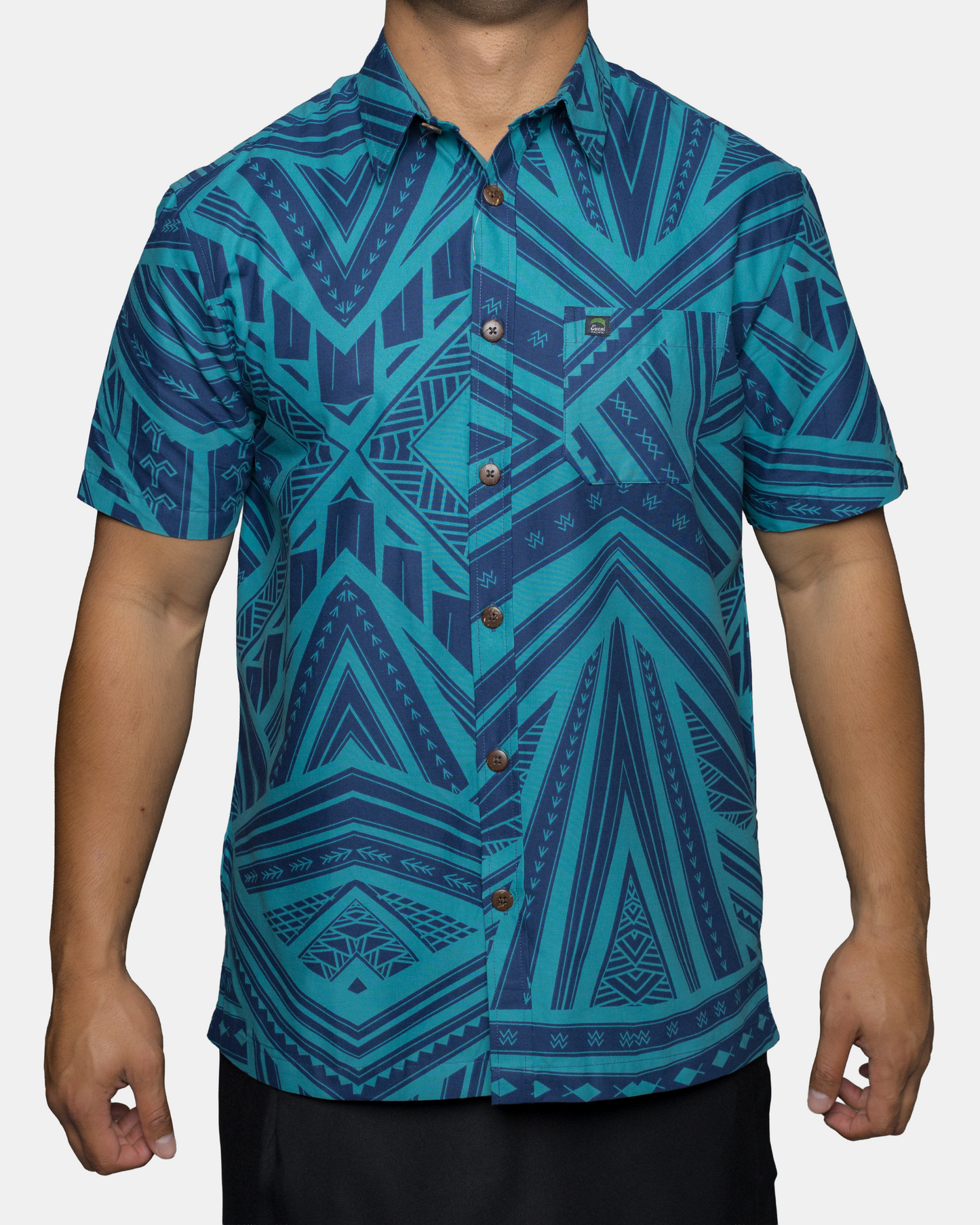 Eveni Pacific Men's Classic Elei Shirt - Happy Teal