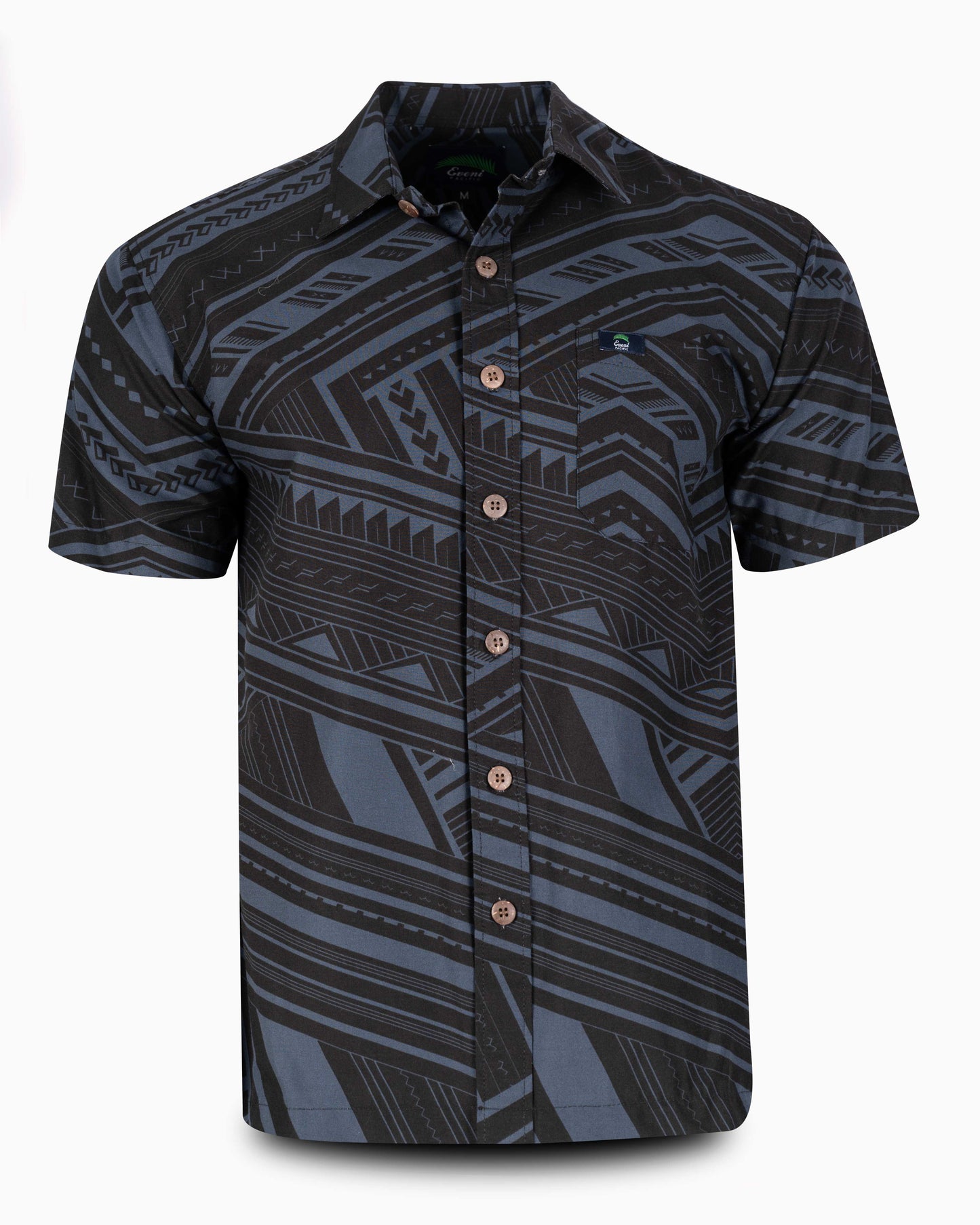 Eveni Pacific Men's Classic Elei Shirt - Stream Black