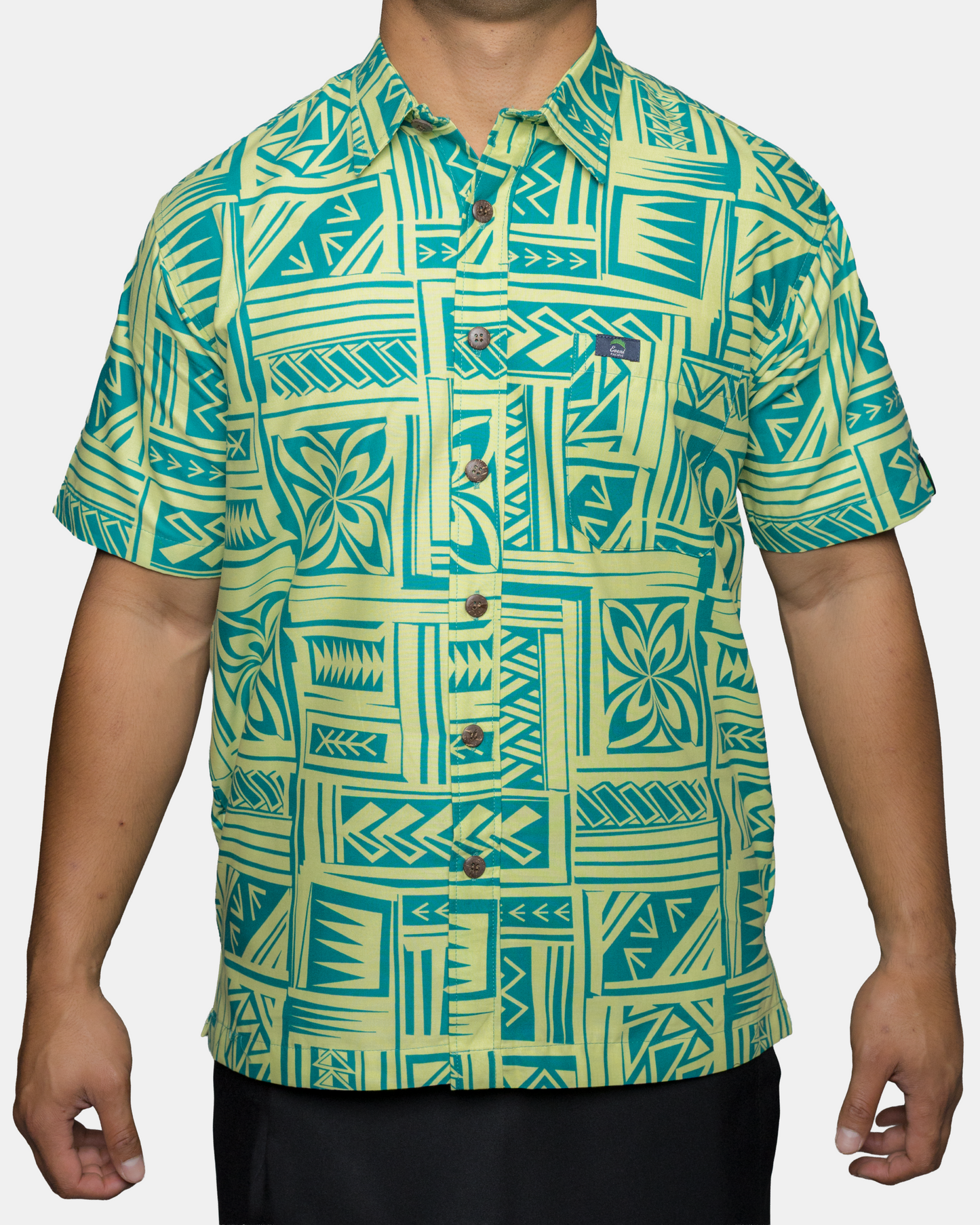 Eveni Pacific Men's Classic Elei Shirt - Moon Teal