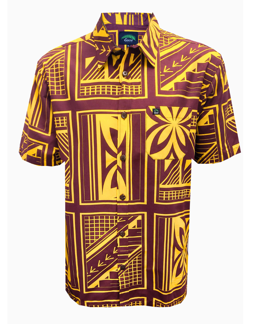 Eveni Pacific Men's Classic Elei Shirt - Cheer Yellow