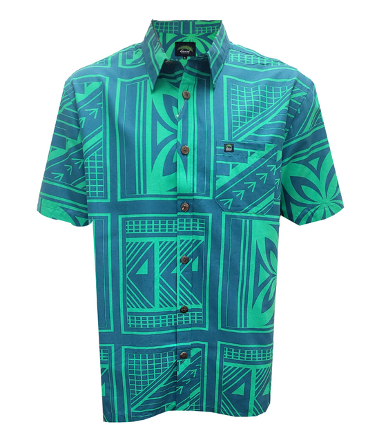 Eveni Pacific Men's Classic Elei Shirt - Joyful Green