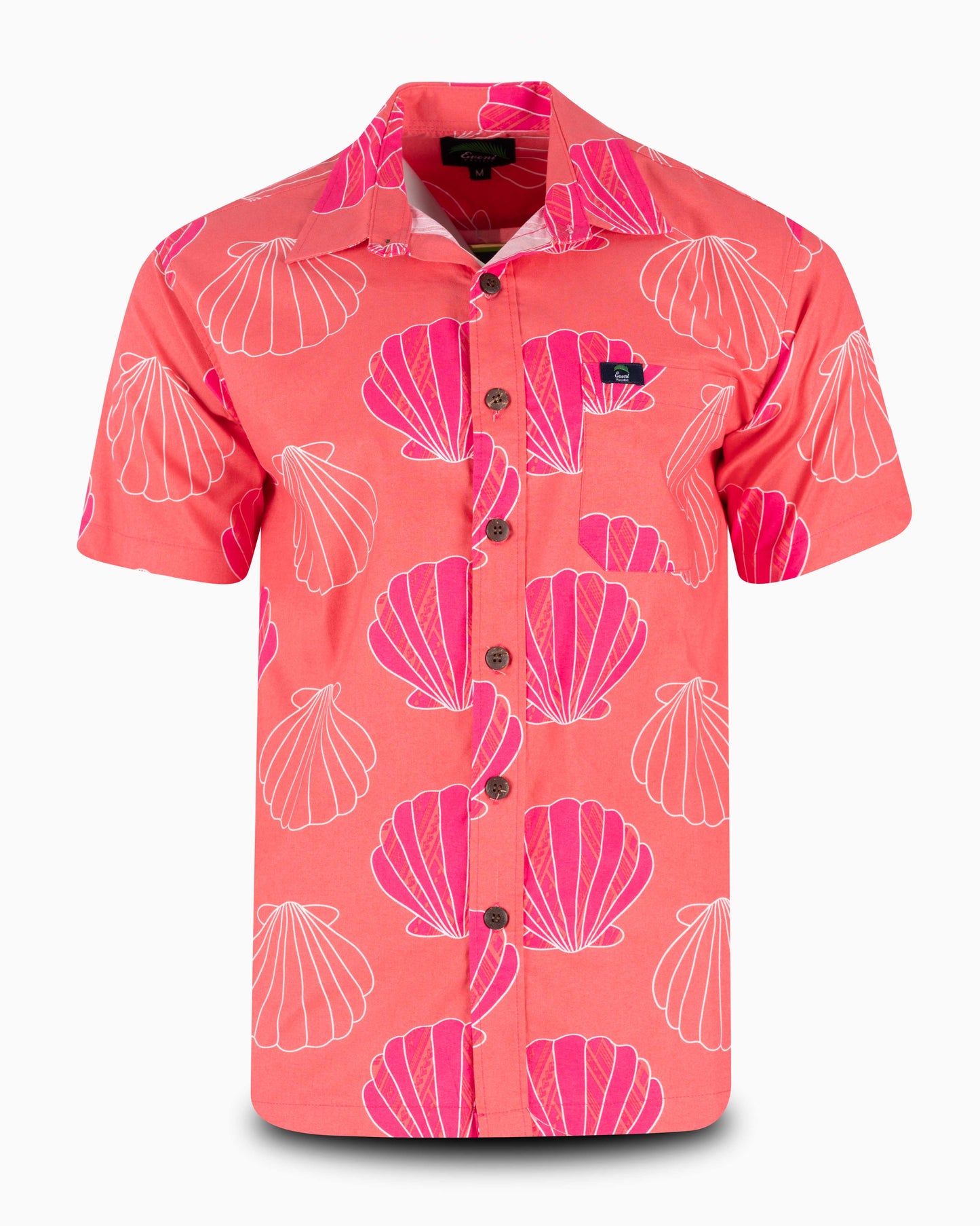 Eveni Pacific Men's Classic Elei Shirt- Rejuvenate Coral
