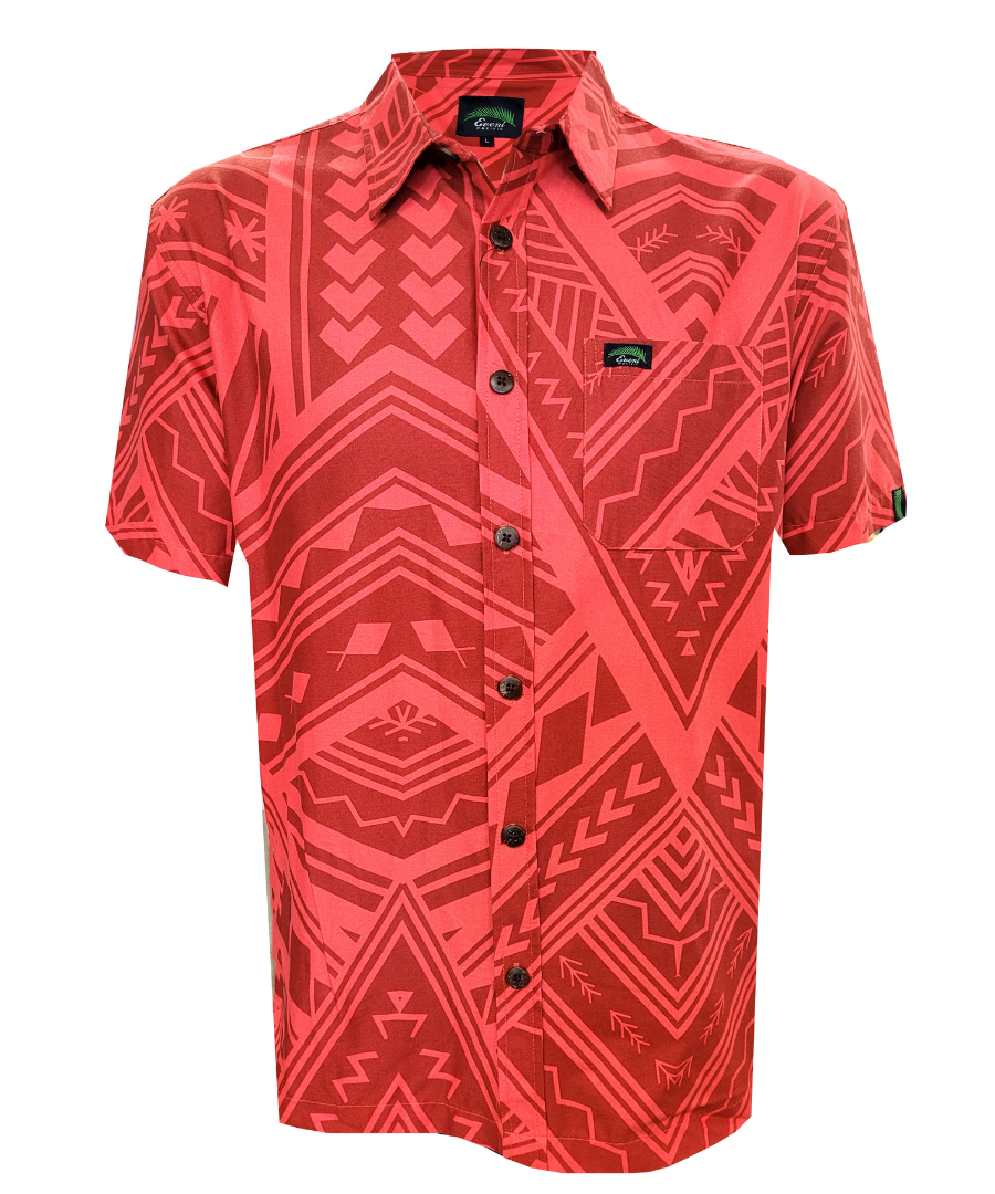 Eveni Pacific Men's Classic Elei Shirt - Valley Red