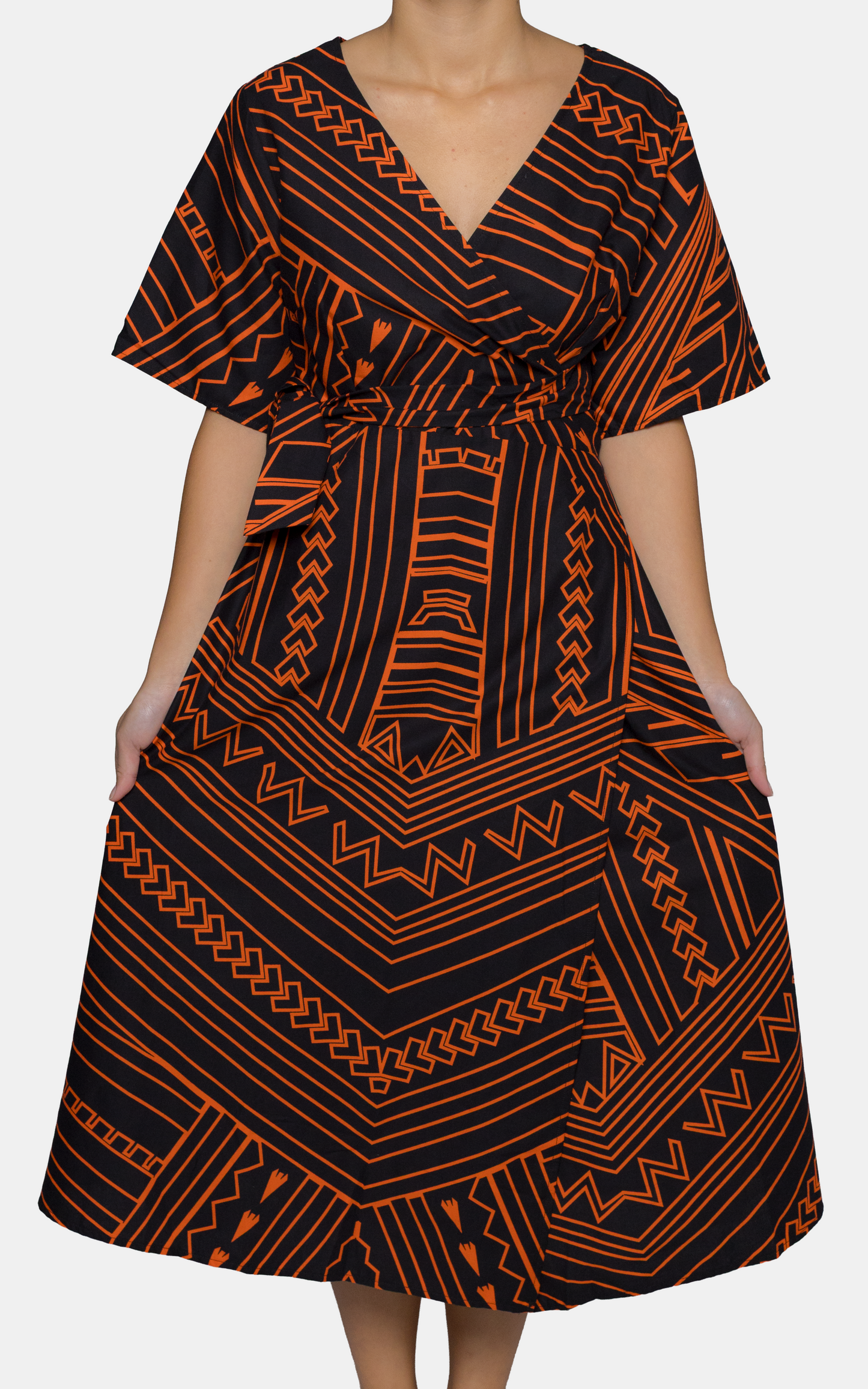 EP LADIES LILY WRAP DRESS TUSI ORANGE
