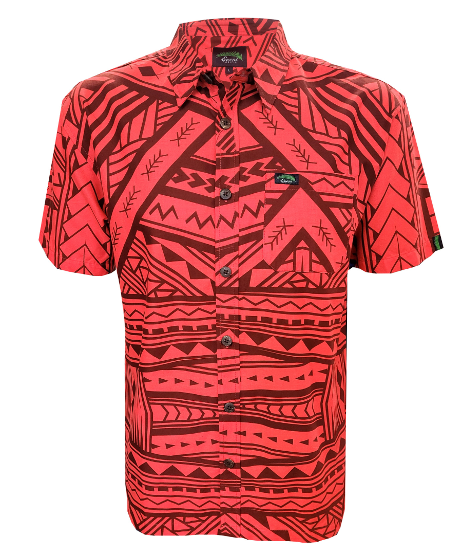 Eveni Pacific Men's Classic Elei Shirt - Flash Red
