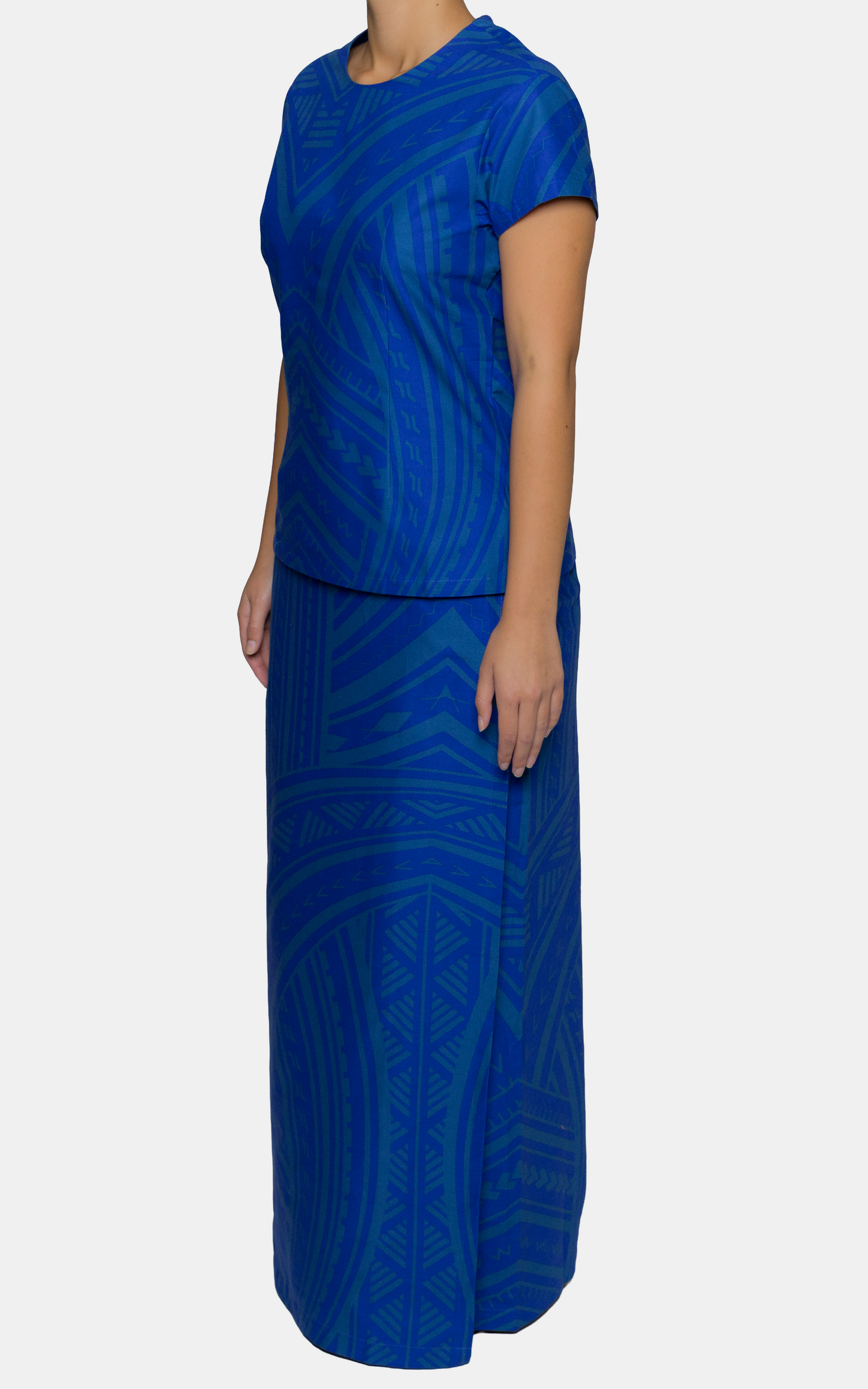 Eveni Pacific Ladies Puletasi Set - Memorial Blue