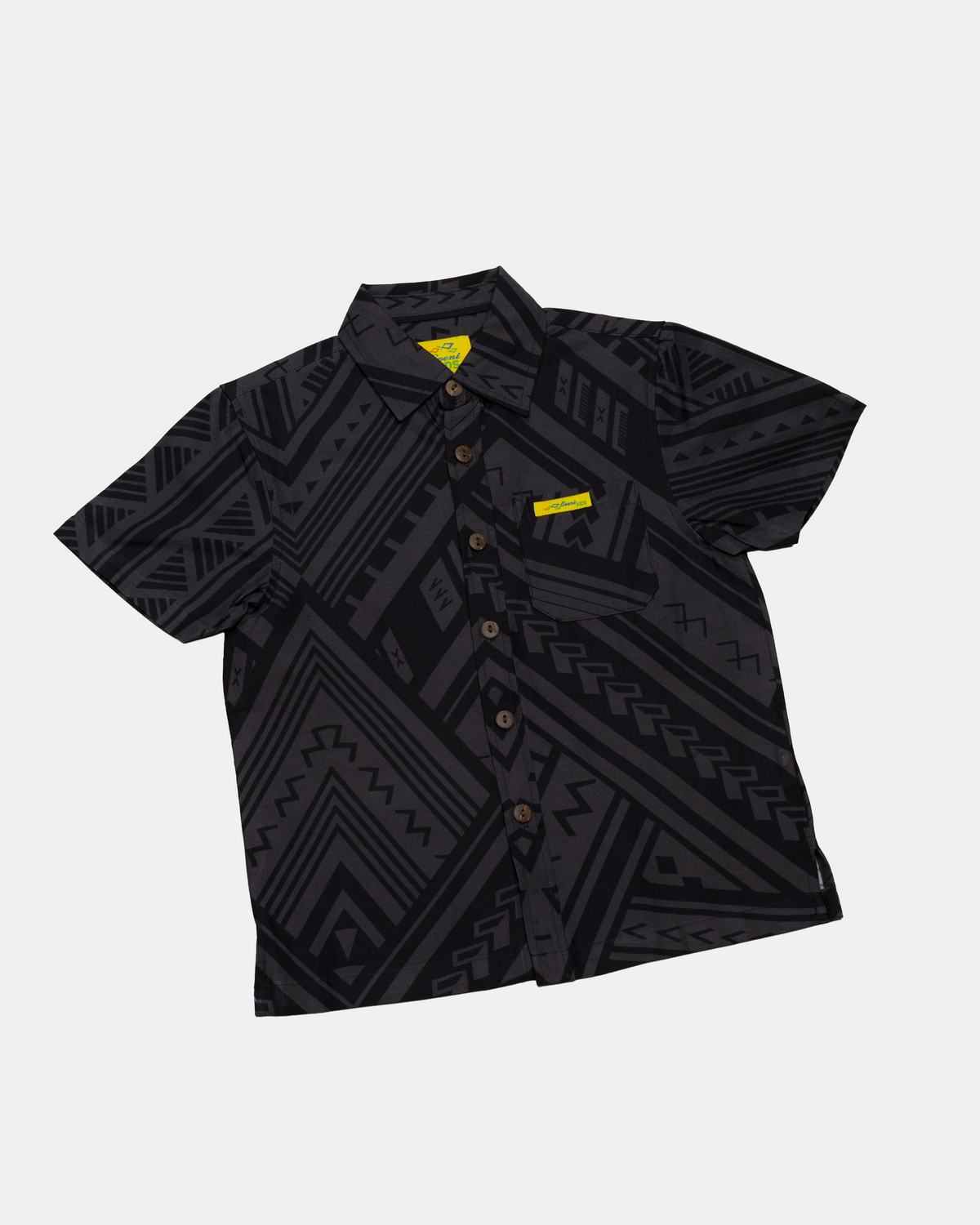 Eveni Pacific Boys Classic Elei Shirt - Malted Black