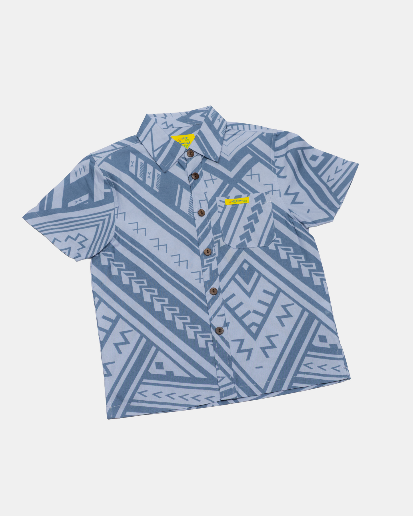Eveni Pacific Boys Classic Elei Shirt - Pale Grey