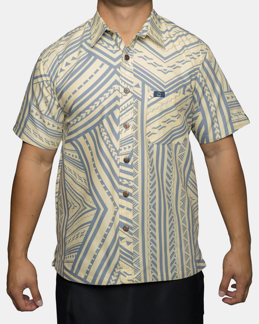 Eveni Pacific Men's Classic Elei Shirt - Daybreak Cream