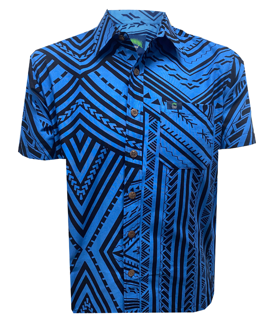 Eveni Pacific Men's Classic Elei Shirt - Horizon Blue