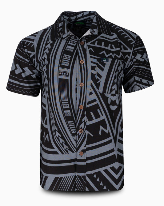 Eveni Pacific Men's Classic Elei Shirt - Coffee