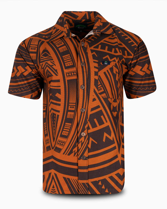 Eveni Pacific Men's Classic Elei Shirt - Matcha Mocha