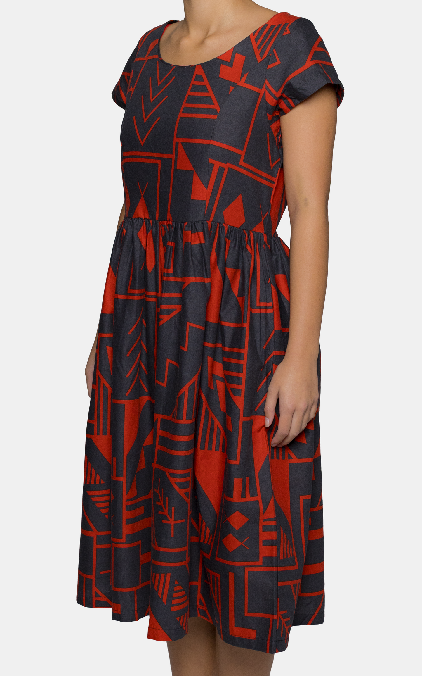 Eveni Pacific Ladies Midi Dress - Orange Soot