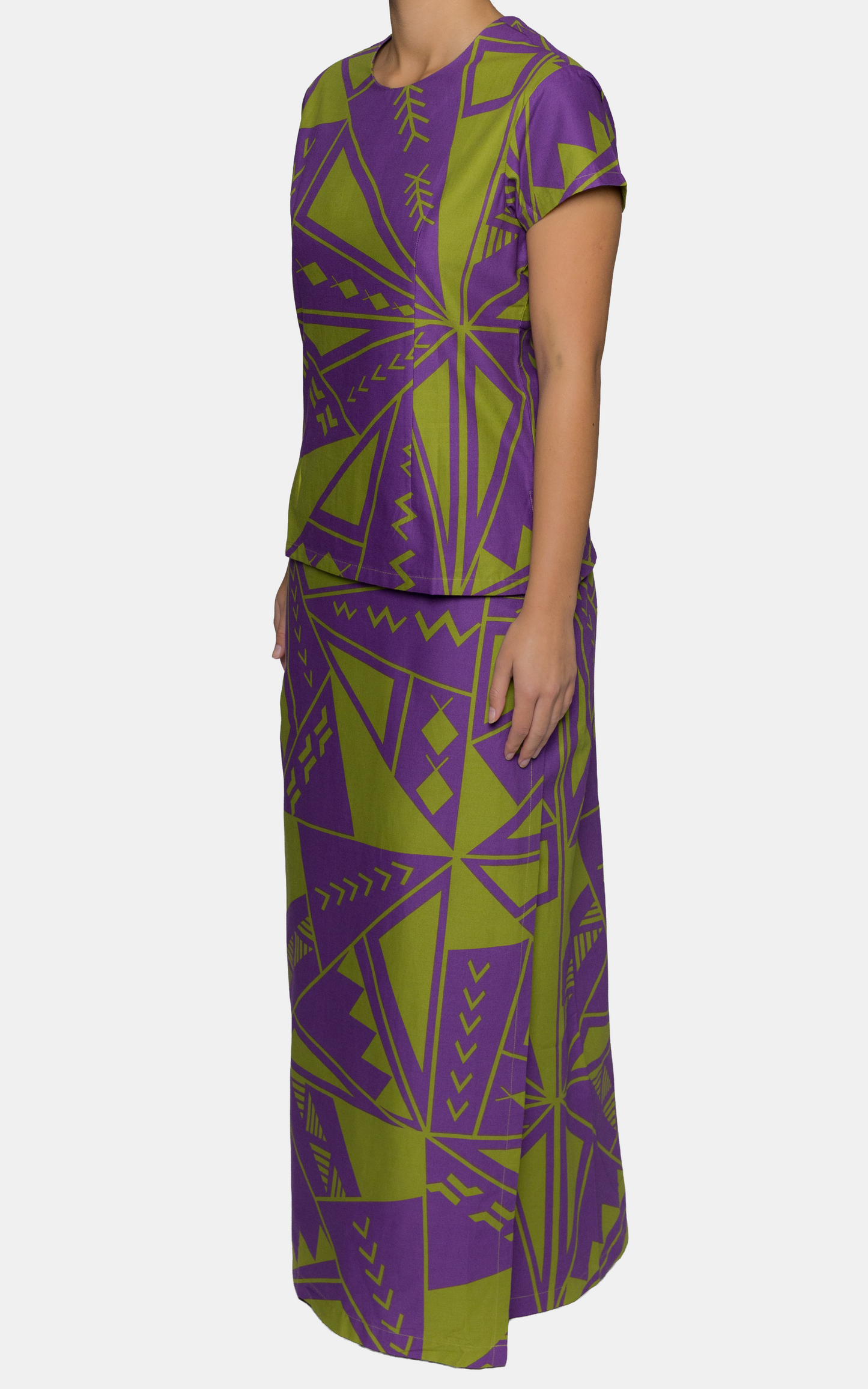 Eveni Pacific Ladies Puletasi Set - Willow Moss