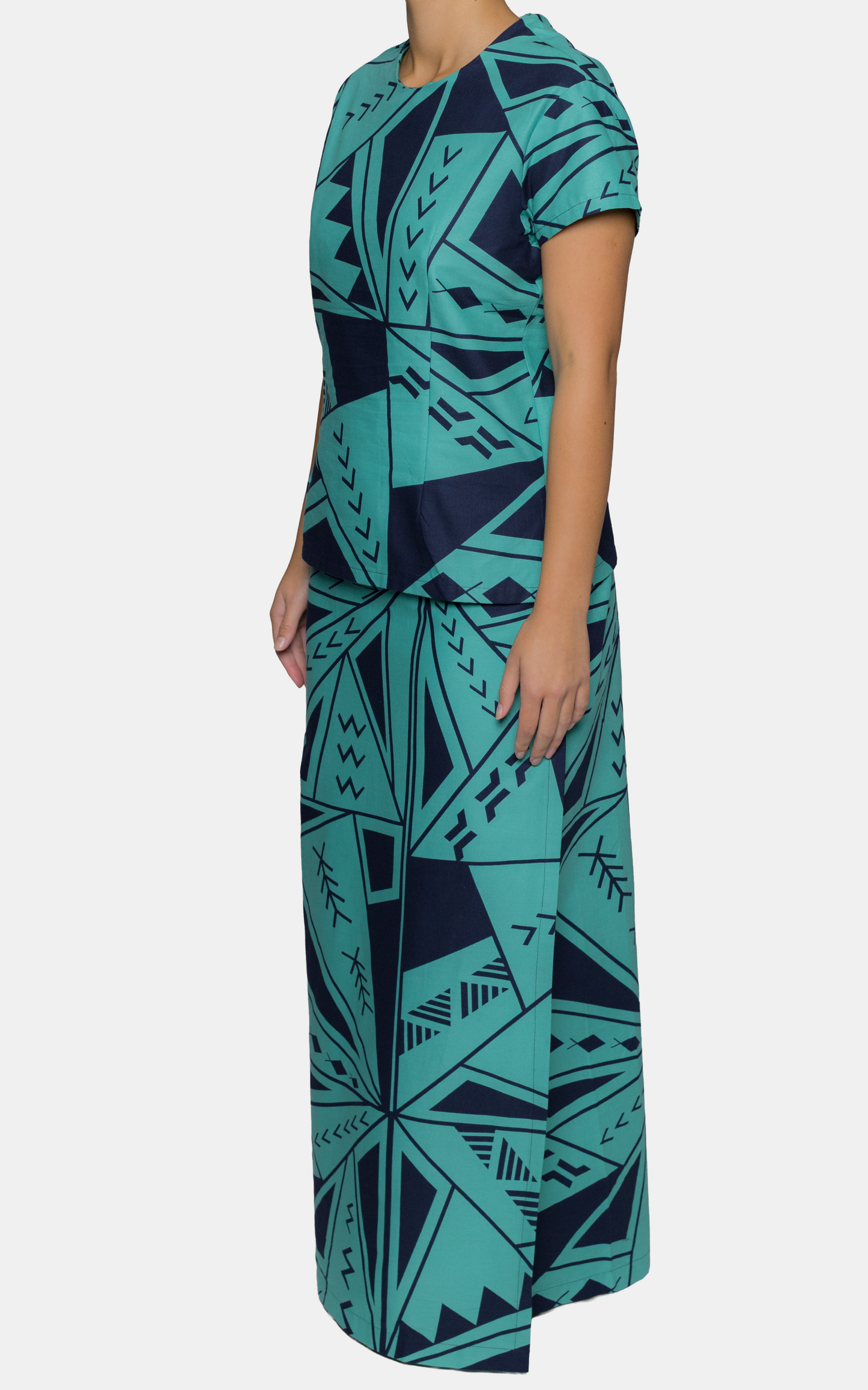 Eveni Pacific Ladies Puletasi Set - Sherlock Teal