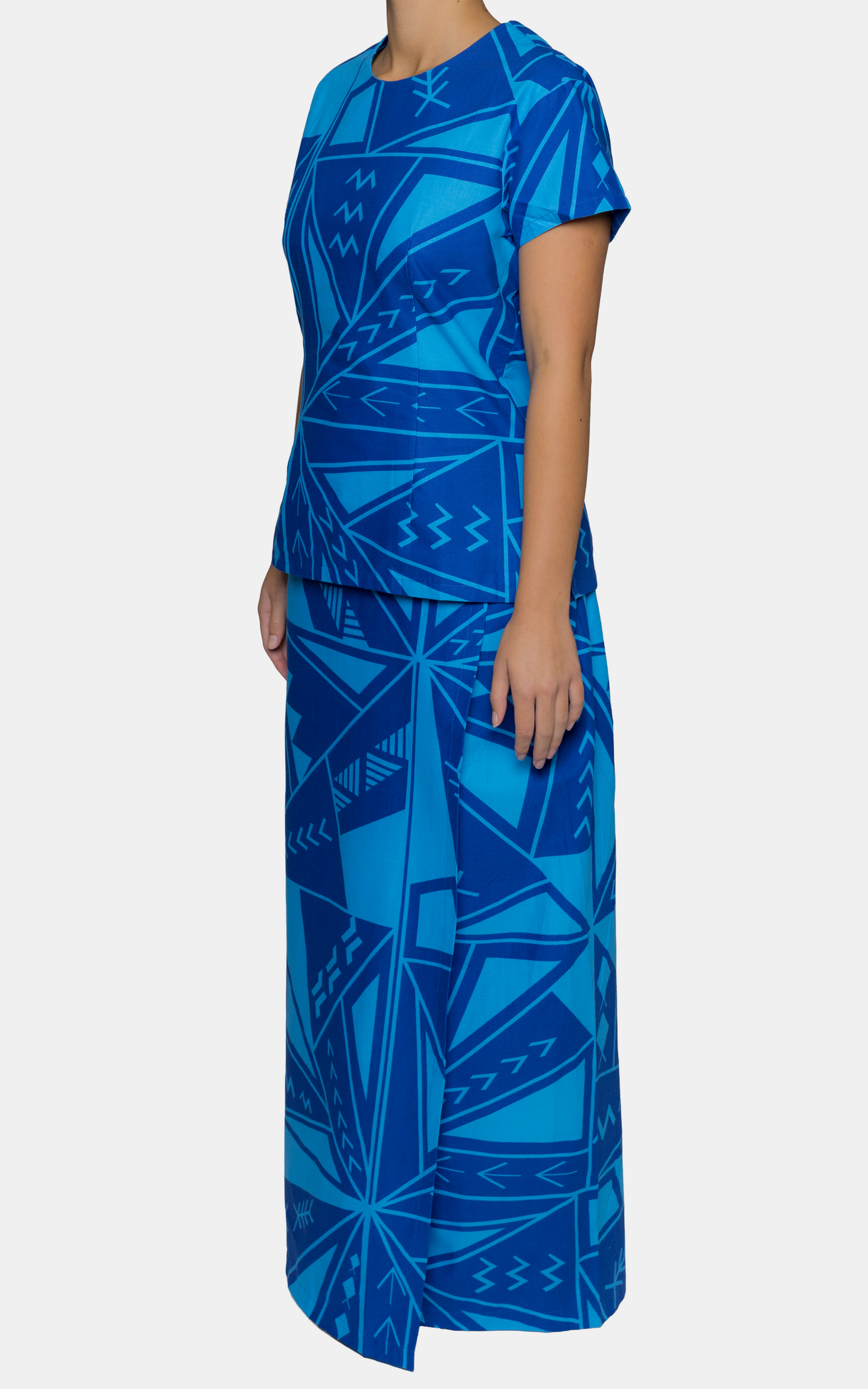 Eveni Pacific Ladies Puletasi Set - Solo Blue