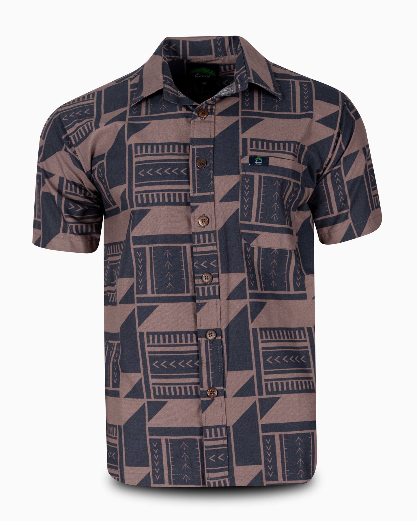 Eveni Pacific Men's Classic Elei Shirt - Beaker Brown